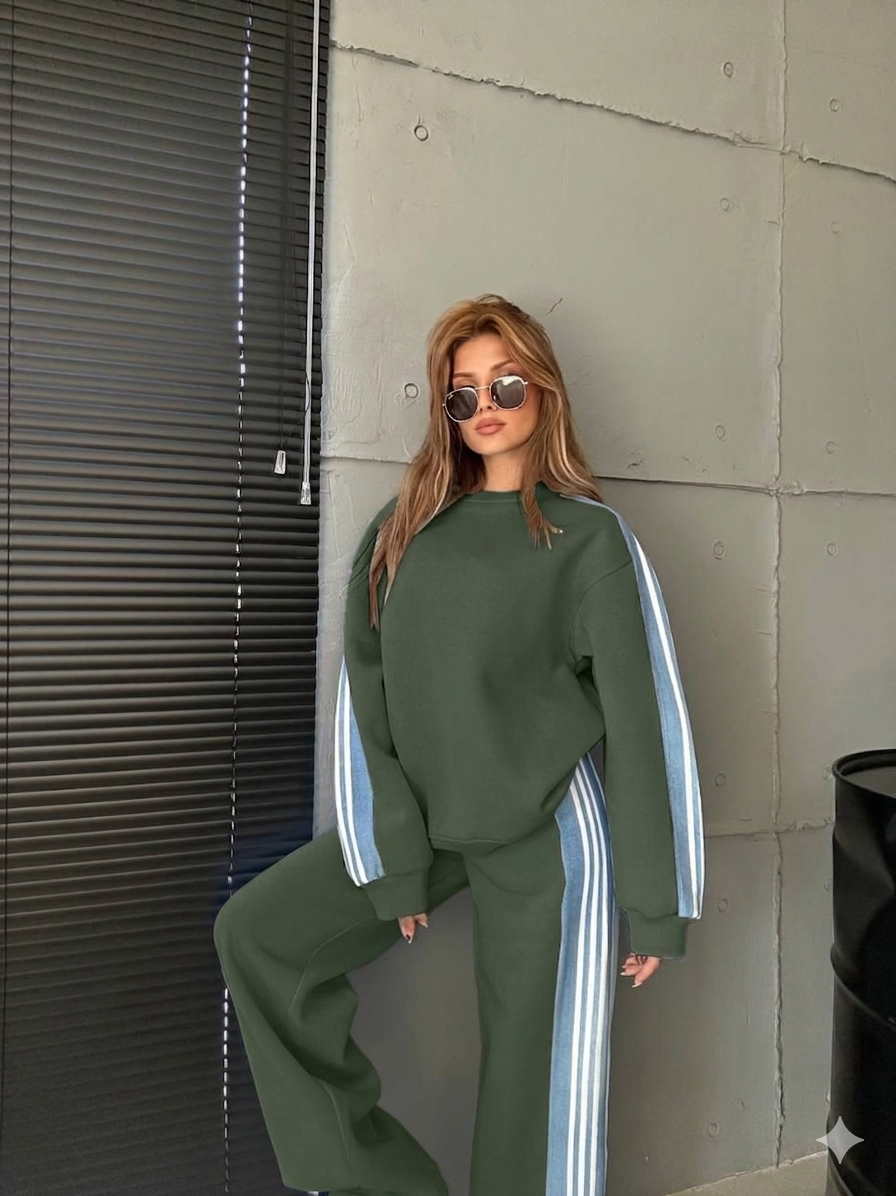 طقم رياضي نسائي عصري بتصميم كاجوال أنيق